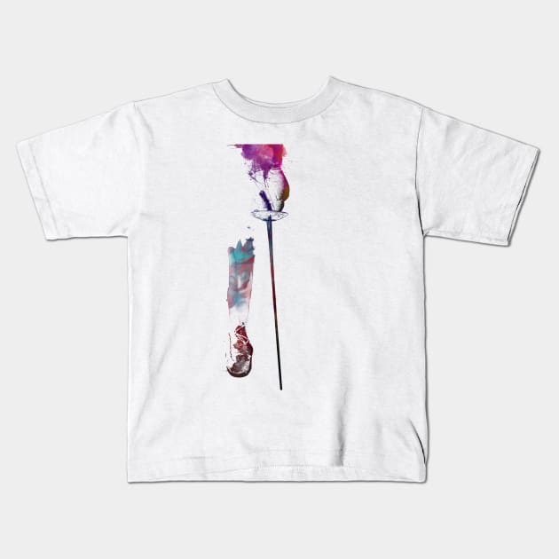 Fencing sport art #fencing Kids T-Shirt by JBJart